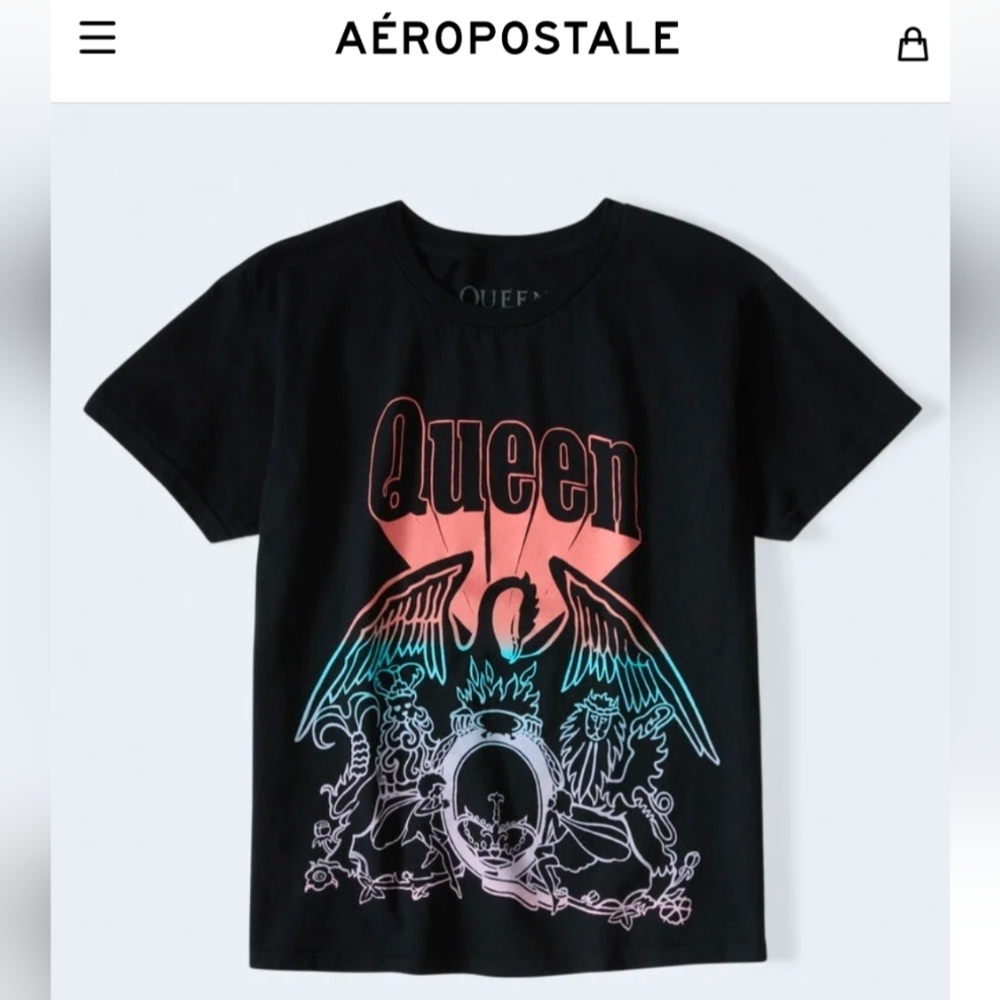 Aeropostale Queen Logo Oversized Graphic Tee - Picture 6 of 6